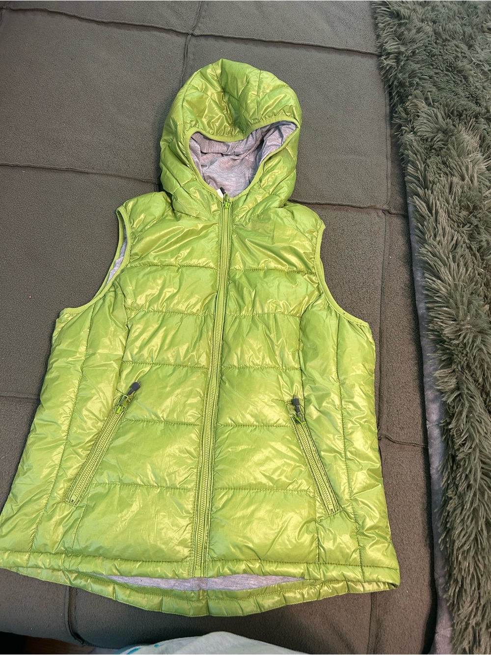 Tangerine Brand, Neon Highlighter Green Puffer Vest